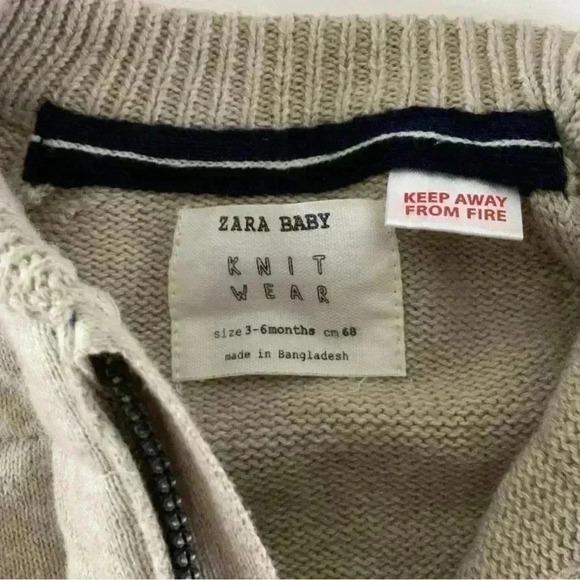 Zara Quilted Cardigan 3/6M - Picture 3 of 3